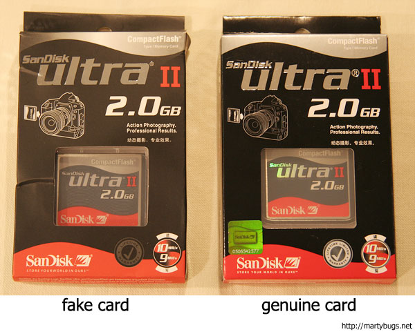 How to spot fake SanDisk CF memory card