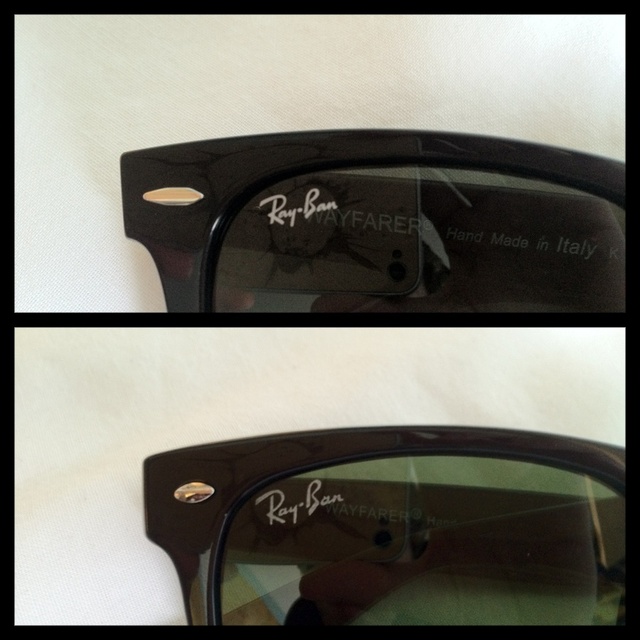 How to spot fake Ray Ban Wayfarer sunglasses, to identify counterfeit and buy genuine Ray Ban Wayfarers